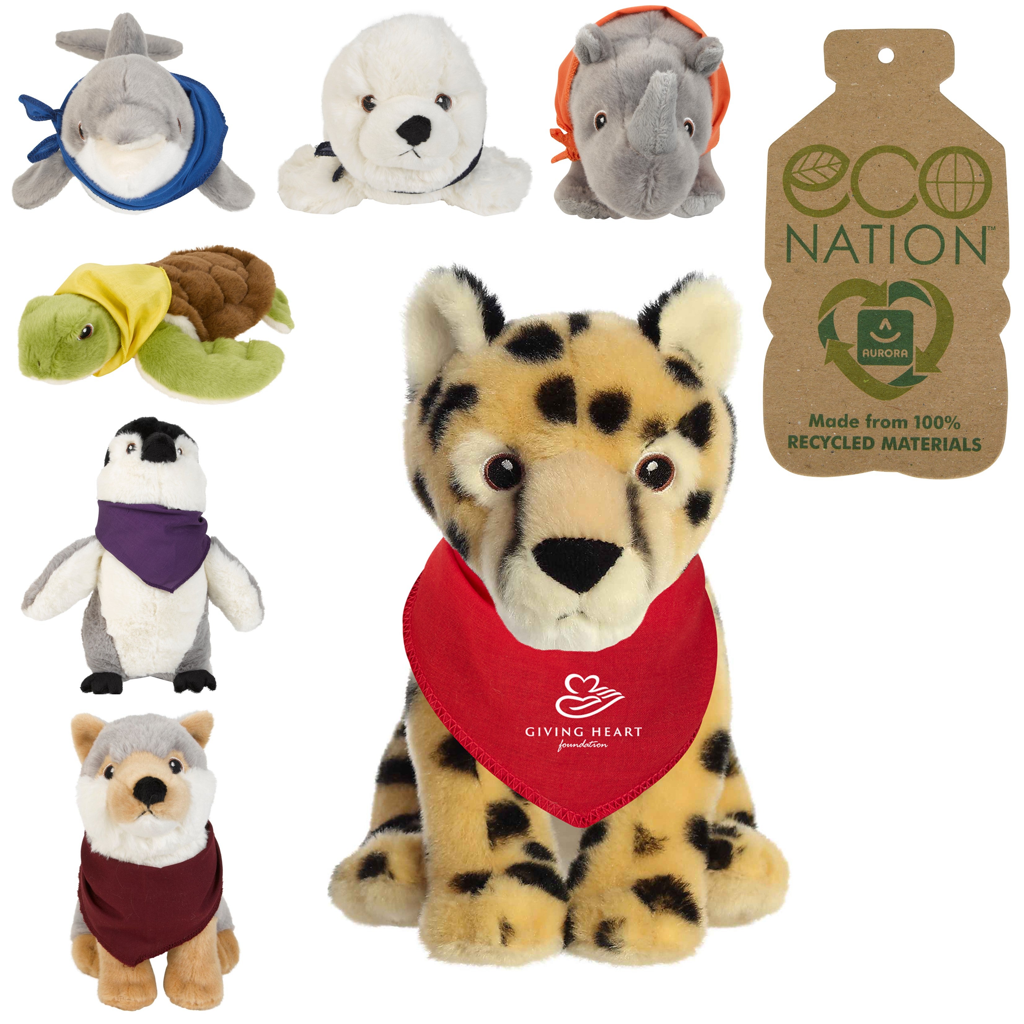 Recycled Aurora® EcoNation Plush Stuffed Animal Eco Promotional